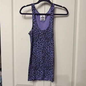 PINK Victoria's Secret Purple Leopard Tank Top Y2K Vintage EUC